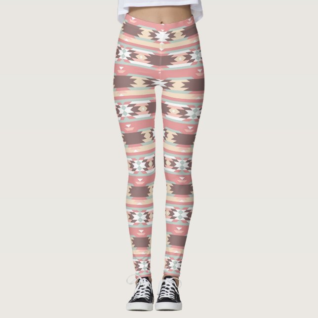 Leggings Motif géométrique dans le style aztèque 2 (Devant)