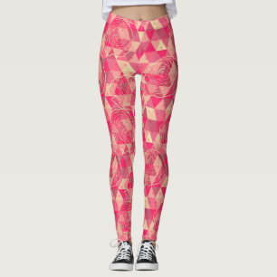 Leggings motif géométrique de fleurs
