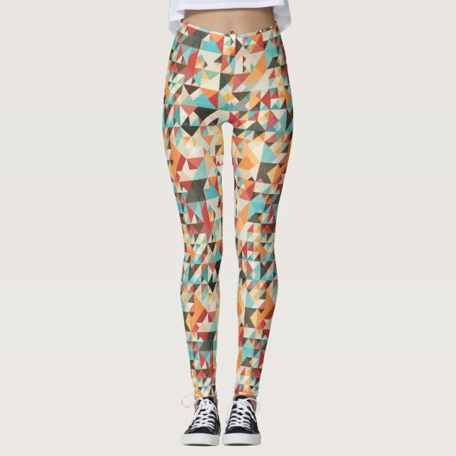 Leggings Motif géométrique de la Terre (Devant)