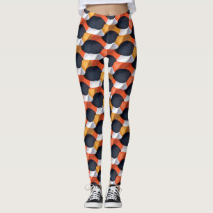 Leggings Motif géométrique d'onde 3D moderne en couleurs vi