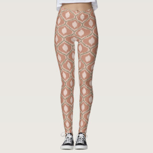 Leggings Motif géométrique en terre cuite Boho