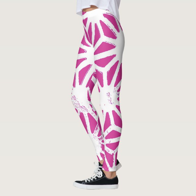 Leggings Motif géométrique Fuchsia (Gauche)