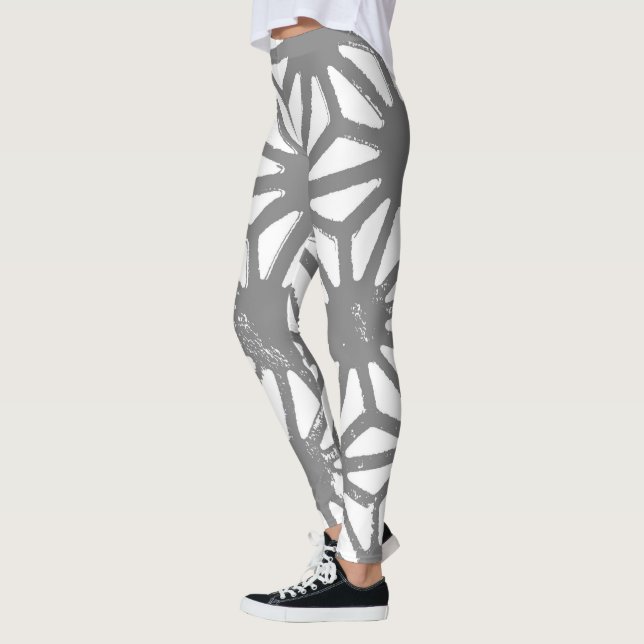 Leggings Motif géométrique gris (Gauche)