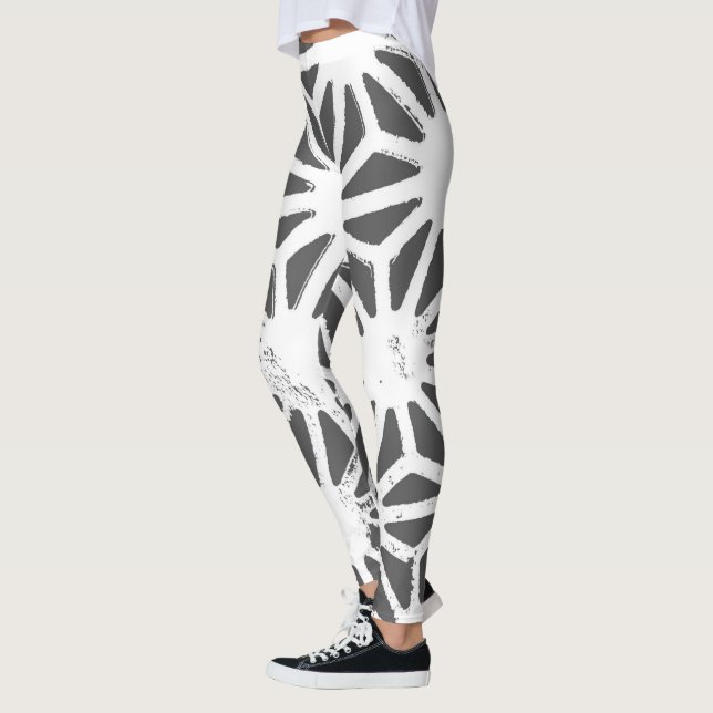 Leggings Motif géométrique gris charbon (Gauche)