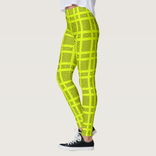 Leggings Motif géométrique jaune citron
