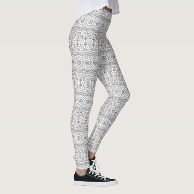 Leggings Motif géométrique mandala gris (Droite)