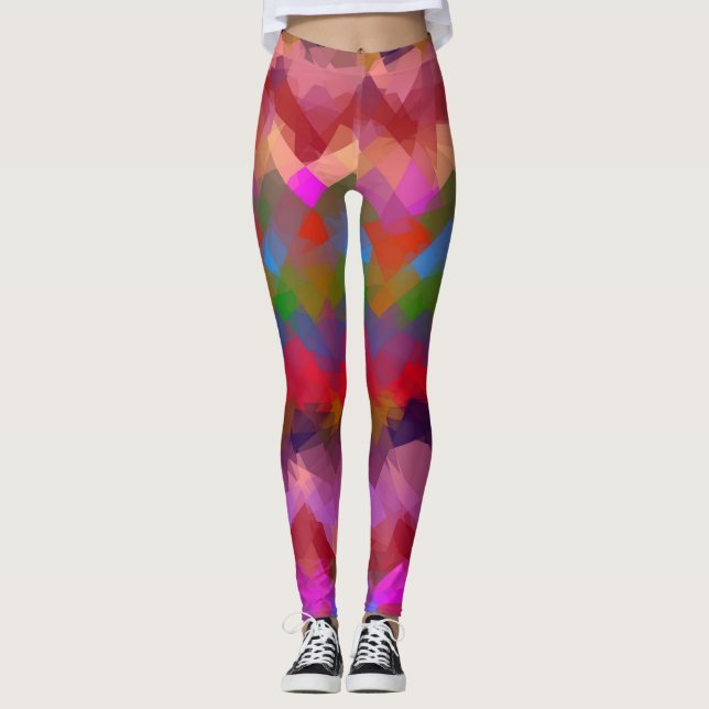 Leggings Motif géométrique moderne coloré #27 (Devant)