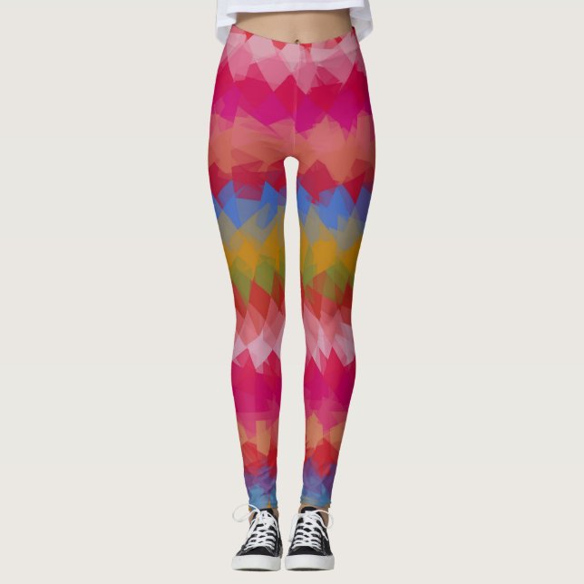 Leggings Motif géométrique moderne coloré #43 (Devant)