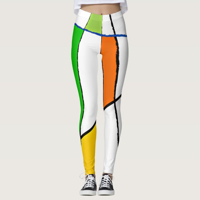 Leggings Motif géométrique moderne Couleurs vives (Devant)
