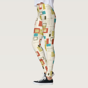 Leggings Motif géométrique moderne et coloré du milieu du s