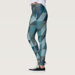 Leggings Motif géométrique moderne et élégant Blue Ombre<br><div class="desc">Un motif géométrique moderne et design de triangles dans un beau gris et bleu ombre.</div>