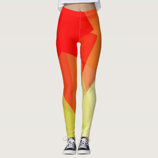 Leggings Motif géométrique moderne orange citron rouge