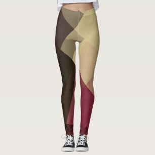 Leggings Motif géométrique moderne pourpre gris