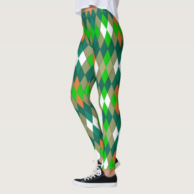 Leggings Motif géométrique multicolore minimalisme losanges (Gauche)