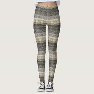 Leggings Motif géométrique neutre Tan Beige Gris