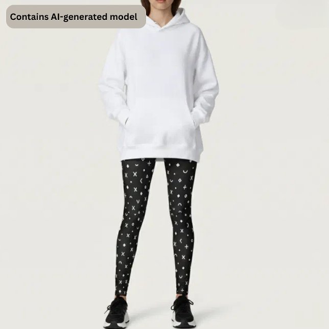 Leggings Motif géométrique noir (Créateur téléchargé)