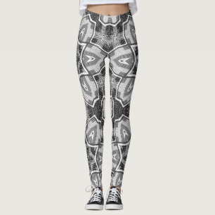 Leggings Motif géométrique noir blanc