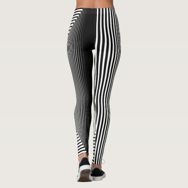 Leggings motif géométrique noir et blanc (Dos)