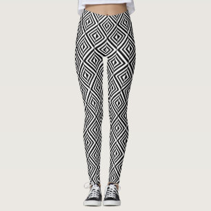Leggings Motif géométrique noir et blanc