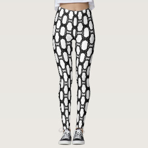 Leggings Motif géométrique noir et blanc élégant moderne