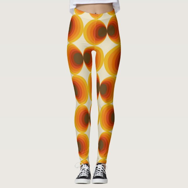 Leggings Motif géométrique rétro Abstrait coloré (Devant)
