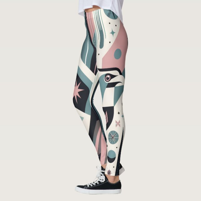Leggings Motif géométrique rétro aigle atomique   (Gauche)