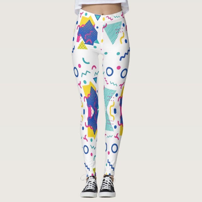 Leggings Motif géométrique Retro Memphis (Devant)
