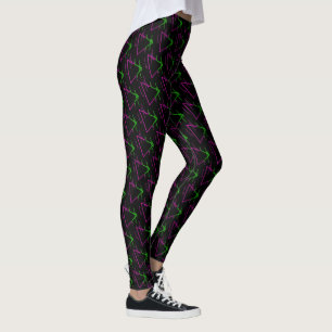 Leggings Motif géométrique Retro Neon