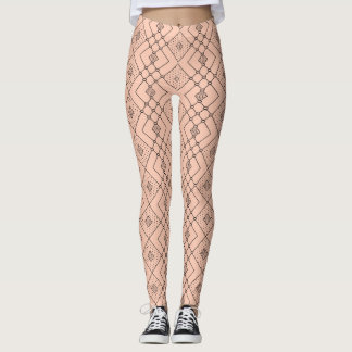 Leggings Motif géométrique rétro sur Peach Summer Look