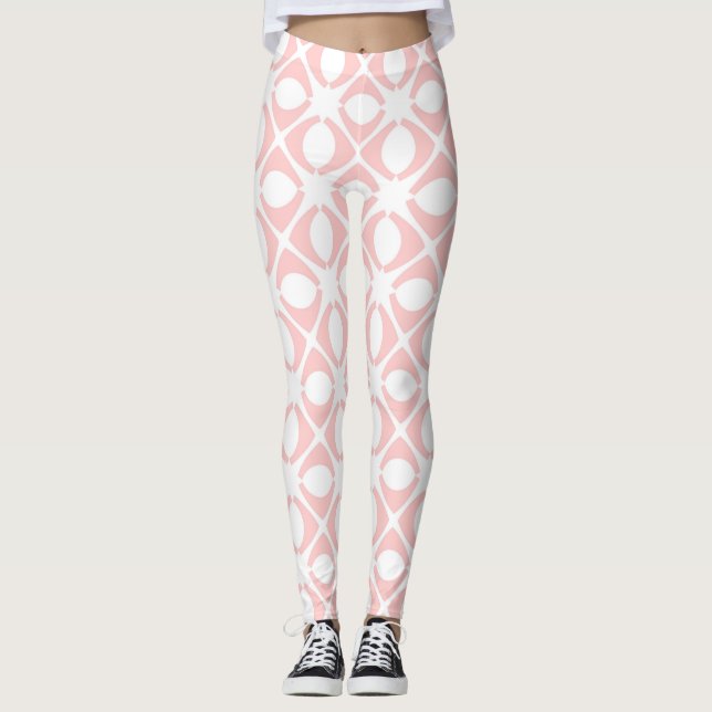 Leggings Motif Géométrique Rose (Devant)