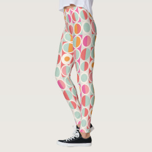 Leggings Motif géométrique rose orange