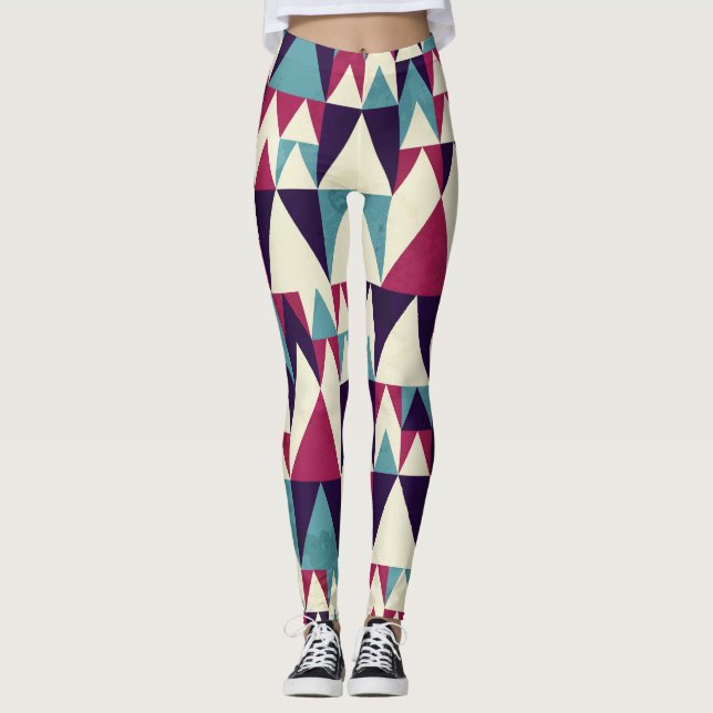 Leggings Motif géométrique triangle rétro (Devant)