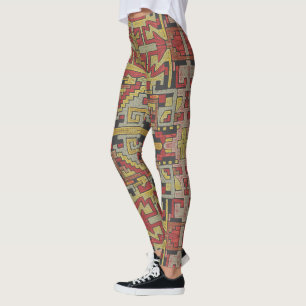 Leggings Motif géométrique tribal/ethnique, Couleurs muette