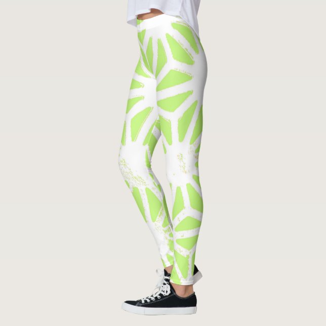 Leggings Motif géométrique vert cime (Gauche)