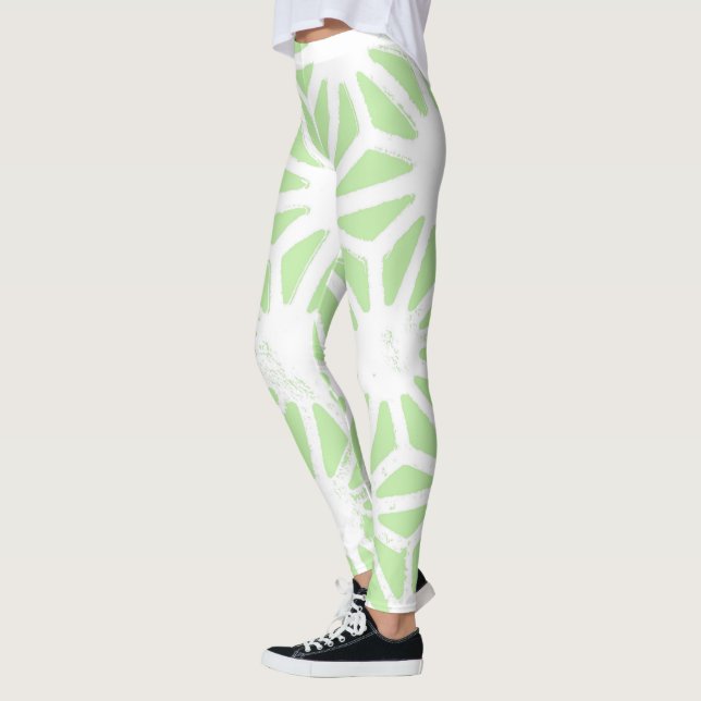 Leggings Motif géométrique vert pomme (Gauche)
