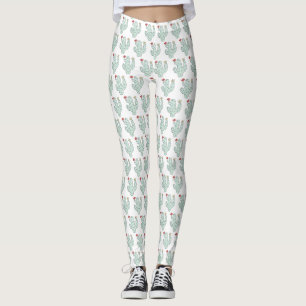 Leggings Motif Girly mignon de cactus d'aquarelle