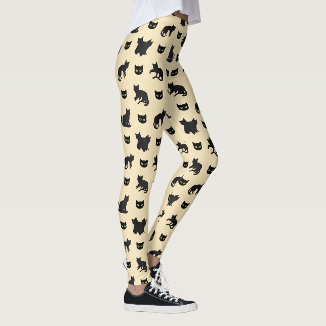 Leggings Motif gothique mignon de chat noir esthétique (Droite)