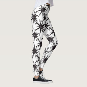 Leggings Motif gothique noir et blanc chardon Halloween
