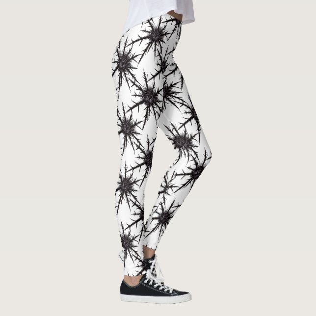 Leggings Motif gothique noir et blanc chardon Halloween (Droite)
