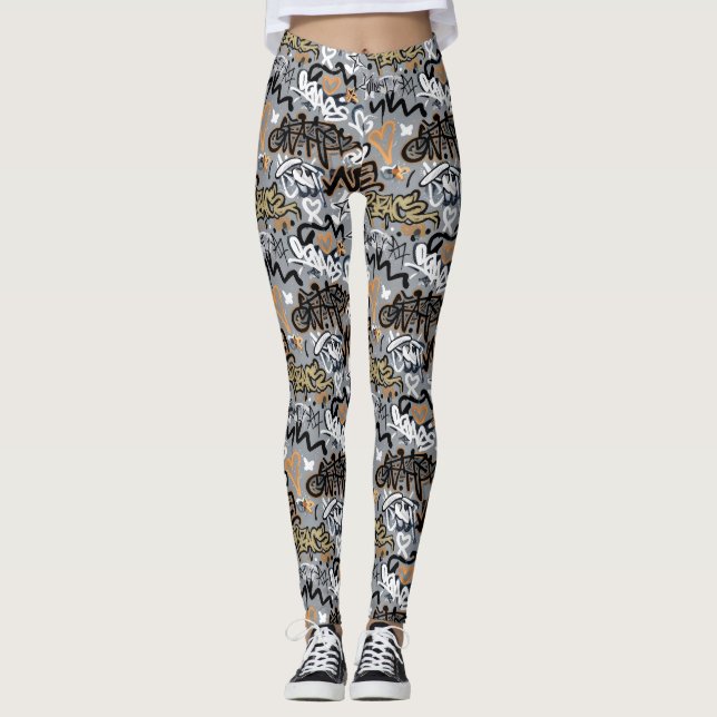 Leggings Motif Graffiti (Devant)