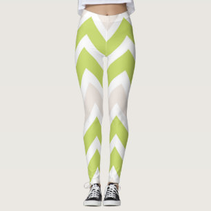 Leggings Motif graphique de chaux vert Chevron