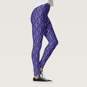 Leggings Motif graphique de fleur de tulipe bleue