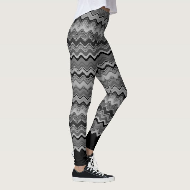 Leggings Motif gris argenté noir (Droite)
