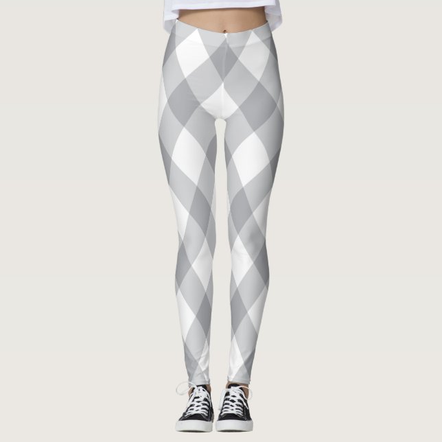 Leggings Motif gris et blanc (Devant)