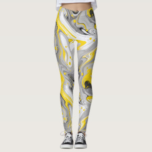 Leggings Motif gris et jaune