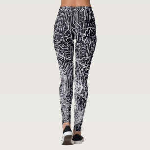 Leggings Motif grunge urbain de carte de style de rue
