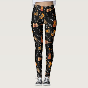 Leggings Motif Guitare Music Notes