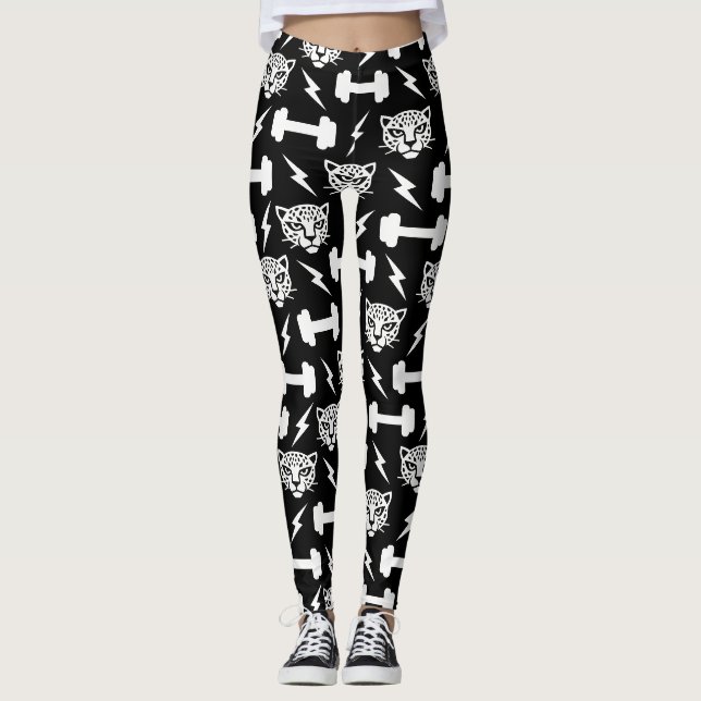 Leggings Motif Gym Léopard (Devant)