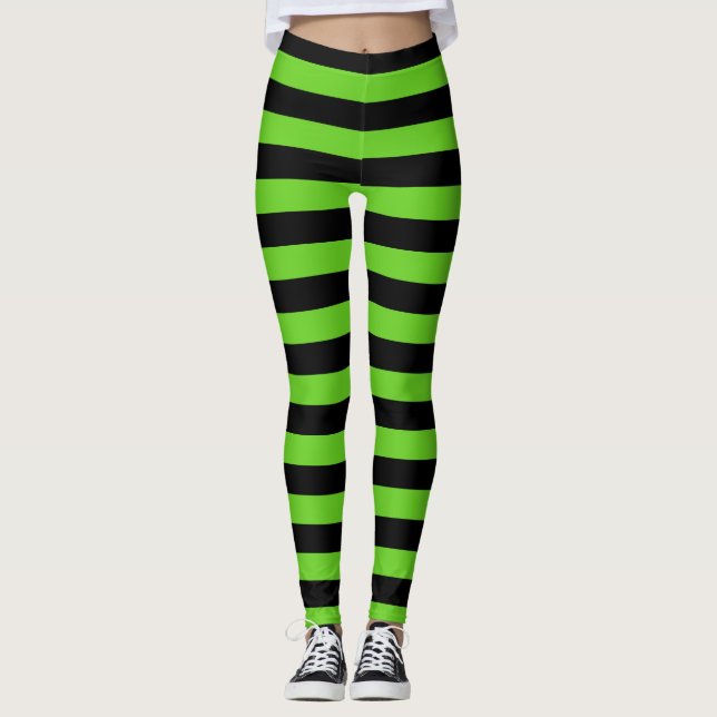 Leggings Motif Halloween noir et vert (Devant)