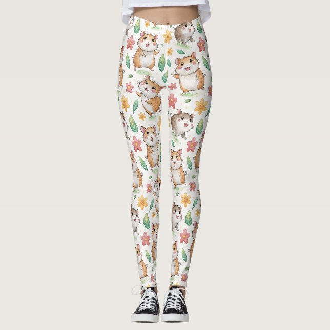 Leggings Motif hamster de danse mignonne (Devant)